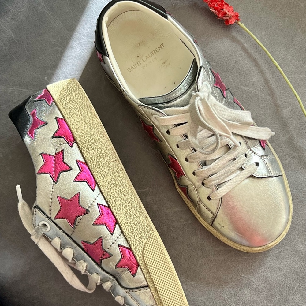 Saint Laurent Court Classic Star Sneakers Size 35